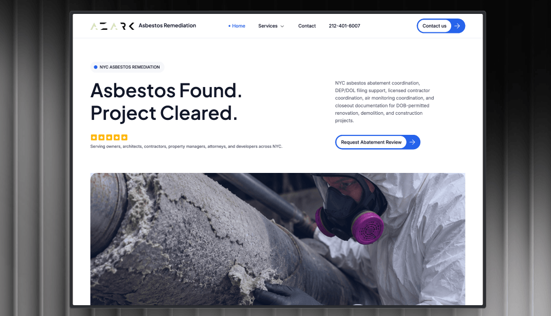 AZARK Asbestos Remediation, Website Design & Development
