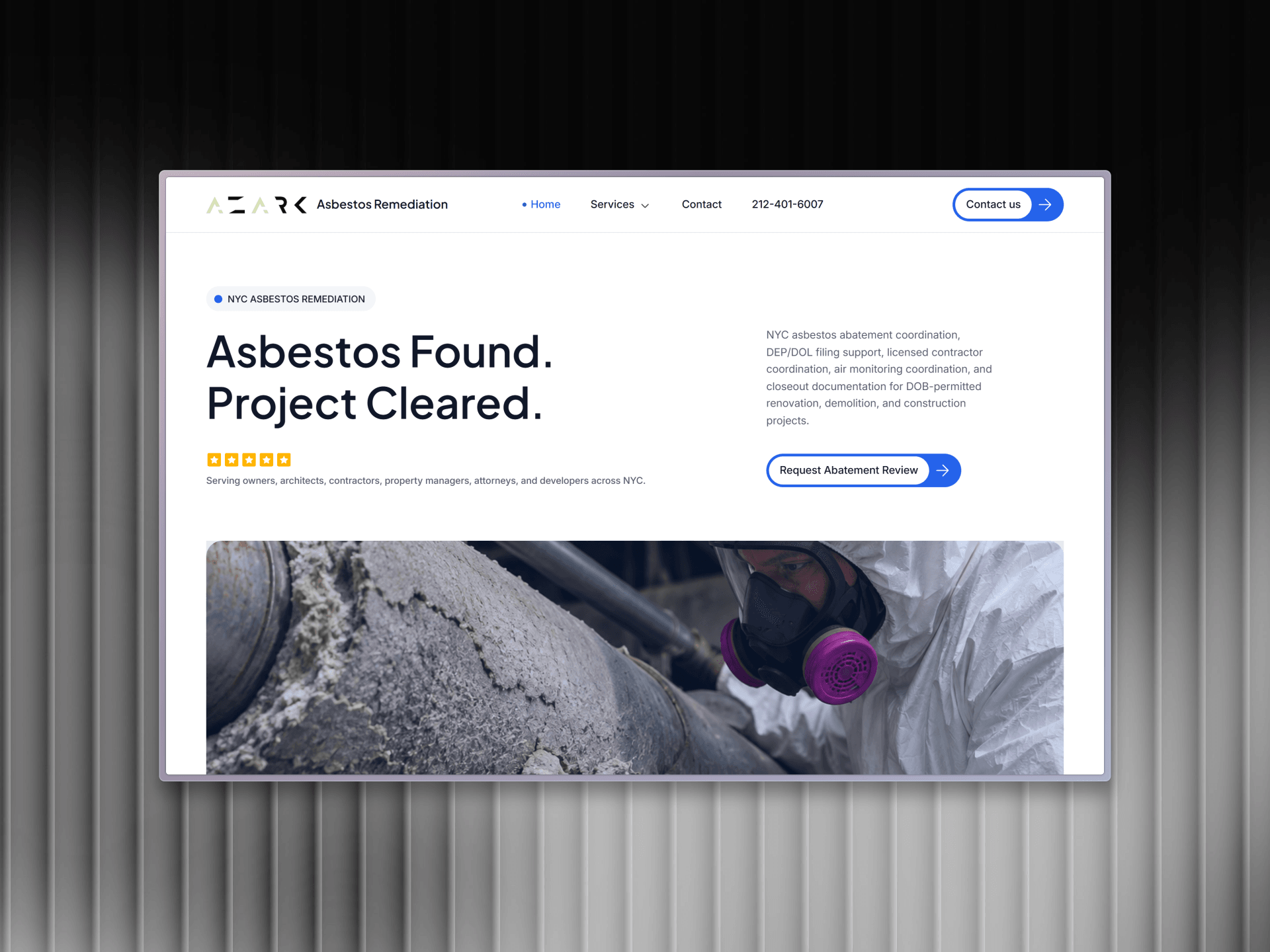 AZARK Asbestos Remediation, Website Design & Development