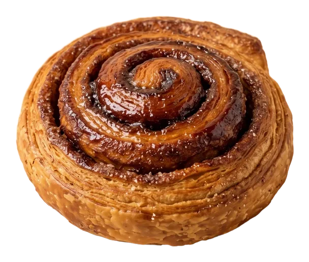 A glazed cinnamon swirl